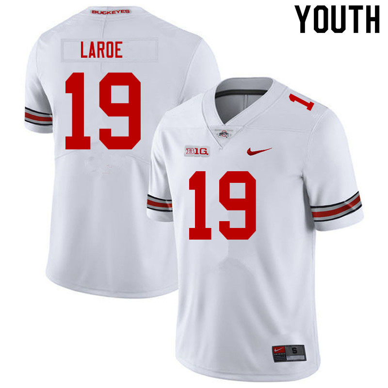 Youth #19 Jagger LaRoe Ohio State Buckeyes College Football Jerseys Sale-White